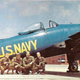F-8F-1 Bearcat of the US Navy Blue Angels flight demonstration squadron. The Blue Angels flew the Bearcat from 1946-1949, the last propeller plane flown by the squadron. (Author unknown))